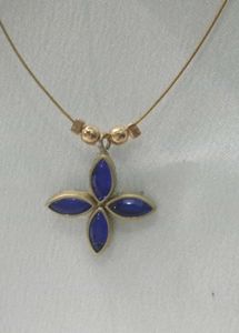 Blue Floral Pendant Necklace