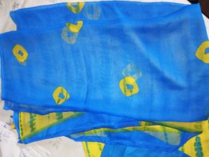 Yellow &amp; Blue Tie-Dye Kurta Set
