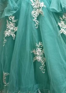 designer heavy ball gown (sky blue colour)