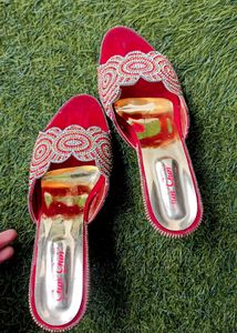 Red Embellished Heels