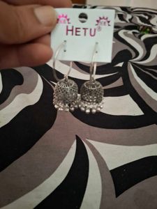 Silver Jhumka Earrings
