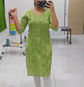 Bandhani Green Kurti