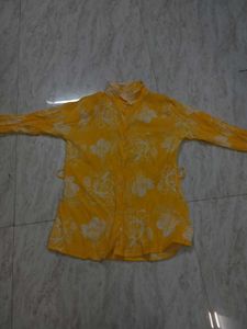 Floral Print Yellow Top