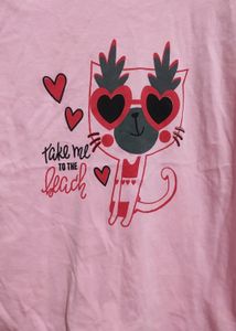 Pink T-shirt For Baby Girl 4- 5 Year