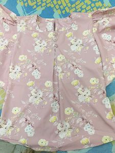 Pink Floral  Sleeve Top