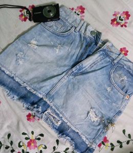 Bershka ripped mini skirt