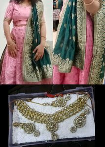 Necklace Set And Pink Lehenga Combo Pack