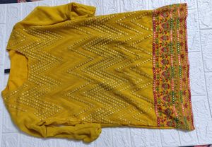 Mirror Work Short Kurta With Gharara