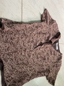 Vintage Brown Patterned Blouse