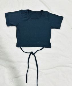Black Backless Cropped Top