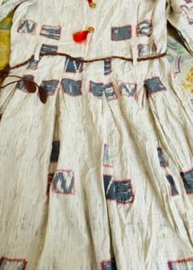 Ethnic Print Dress with Tie