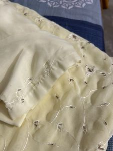 Lemon Saree With Stiched Blouse