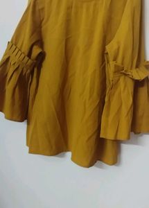 Mustard Top with unique sleeves