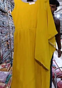 Elegant Yellow Embroidered Anarkali Suit