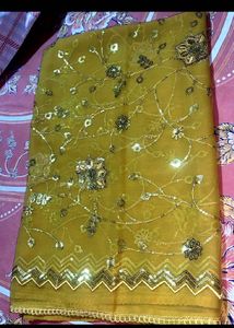 Teal Stone-work Party Wear Kurta &amp; Dupatta