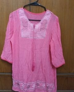 Pink Embroidered Top