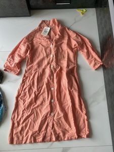 Peach Shirt Dress
