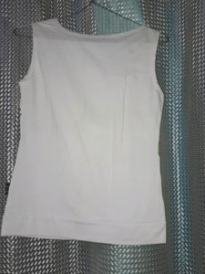 White Color Cut Sleeves Frnt Belt Design 99 Sale