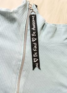 SKY BLUE FURR TOP FOR WOMEN