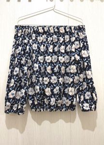 Floral Navy blue off shoulder top