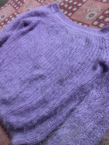 Lavender Knit Pullover Sweater