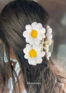Crochet Flower Hair Claw Clip