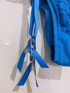 Blue Lace Panty / Briefs With Garter Strings