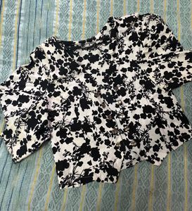 Floral Button-Down Crop Jacket