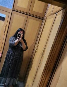 Black Polka Dot Kurta naira kurti long