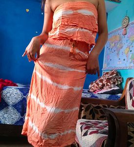 Orange Tie-Dye Sundress