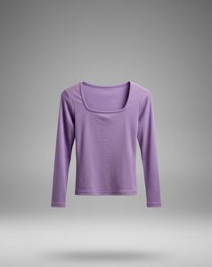 Lilac Square Neck Long Sleeve Top