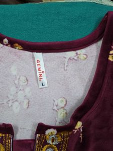 Floral Print night maxi With Dupatta