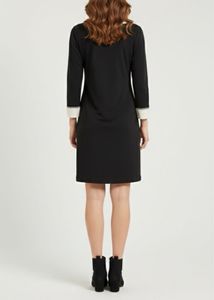 Chic Black Dress with Lace Collar