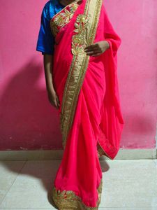 New Sari With Fall Done