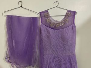 Purple Anarkali Kurta Set
