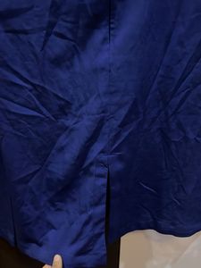 Blue Blouse with White Detail