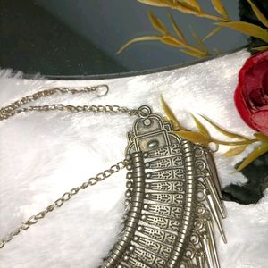 Silver Oxidised Neck Piece