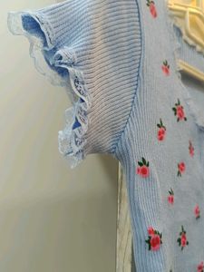 Cute Floral Print Crop Top