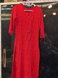 Red Cotton Kurta