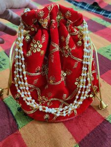 Red Velvet Potli Bag