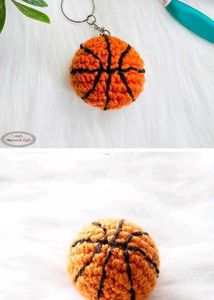 Crochet Basketball Keychain