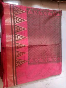 Peach Colour Partywear Saree With Stiched blouse