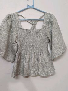 Floral Smocked Peplum Top