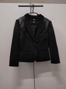H&M fitted Stylish Embellished Black Blazer
