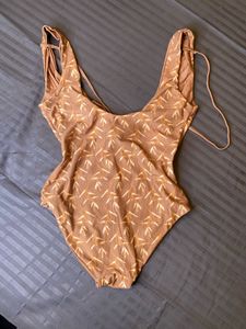 Leaf Print bodysuit tanktop