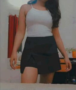 Black Slit Skort