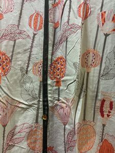 Printed Grey &amp; Orange Kurta
