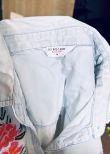 Embroidered Shirt Light Blue Thick Cotton