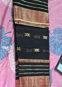 Black Tant Zari Saree