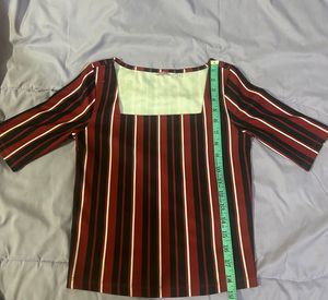 Ginger Top Striped Square Neck